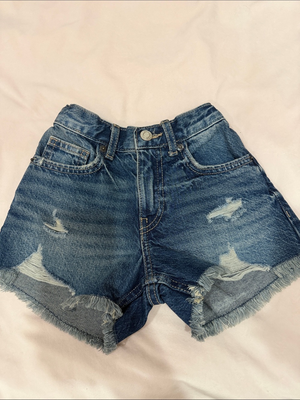 Zara girls distressed denim shorts